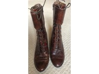 born leather lace up granny boots